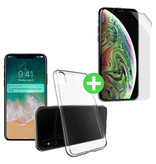 Stuff Certified® Coque en TPU transparente pour iPhone XS Max + feuille de protection d'écran