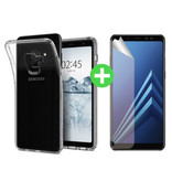 Stuff Certified® Funda de TPU transparente para Samsung Galaxy A8 2018 + lámina protectora de pantalla