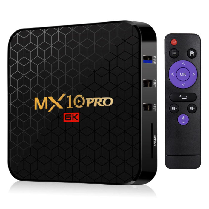 MX10 Pro 6K TV Box Mediaspeler Android 9.0 Kodi - 4GB RAM - 64GB Opslagruimte