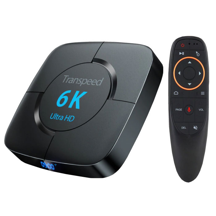 Transpeed 6K Ultra HD TV Box Mediaspeler Android Kodi - 4GB RAM - 64GB Opslagruimte