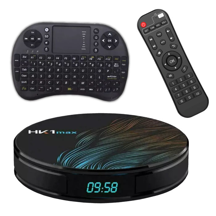 HK1 Max 4K TV Box Media Player Android Kodi - 4 GB di RAM - 128 GB di memoria + Tastiera wireless