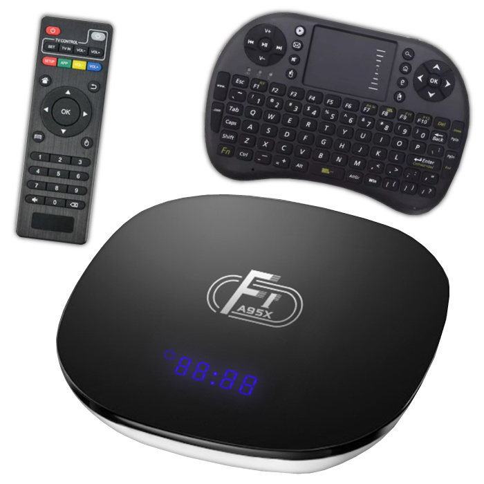 F1 A95X 4K TV Box Media Player Android Kodi - 2 GB pamięci RAM - 16 GB pamięci + klawiatura bezprzewodowa