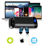 Stuff Certified® Q66 TWS Wireless Smart Touch Control Ohrhörer Bluetooth 5.0 In-Ear Wireless Buds Ohrhörer Ohrhörer 6000mAh Powerbank Schwarz