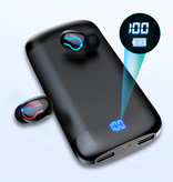 Stuff Certified® Q66 TWS draadloze slimme aanraakbediening oortelefoon bluetooth 5.0 in-ear draadloze knoppen oortelefoon oordopjes 6000 mah powerbank grijs