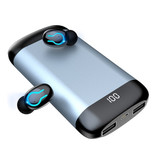 Stuff Certified® Q66 TWS Wireless Smart Touch Control Kopfhörer Bluetooth 5.0 In-Ear Wireless-Tasten Kopfhörer Ohrhörer 6000mAh Power Bank Grau