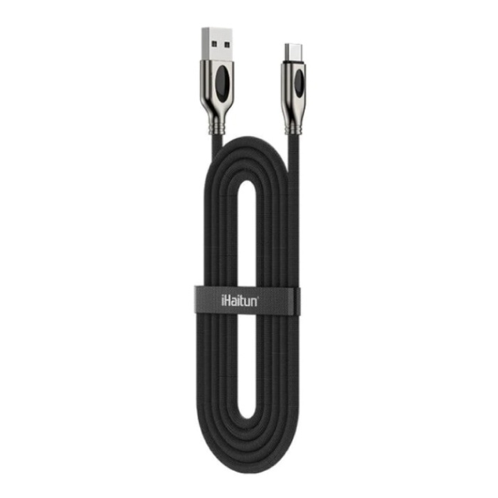 Cavo di ricarica USB-C Cavo dati per caricabatterie in nylon intrecciato da 1,2 metri Ricarica rapida 4.0 Android Nero