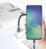 iHaitun USB-C Oplaadkabel 1.2 Meter Quick Charge 4.0 Gevlochten Nylon Oplader Data Kabel Android  Zwart