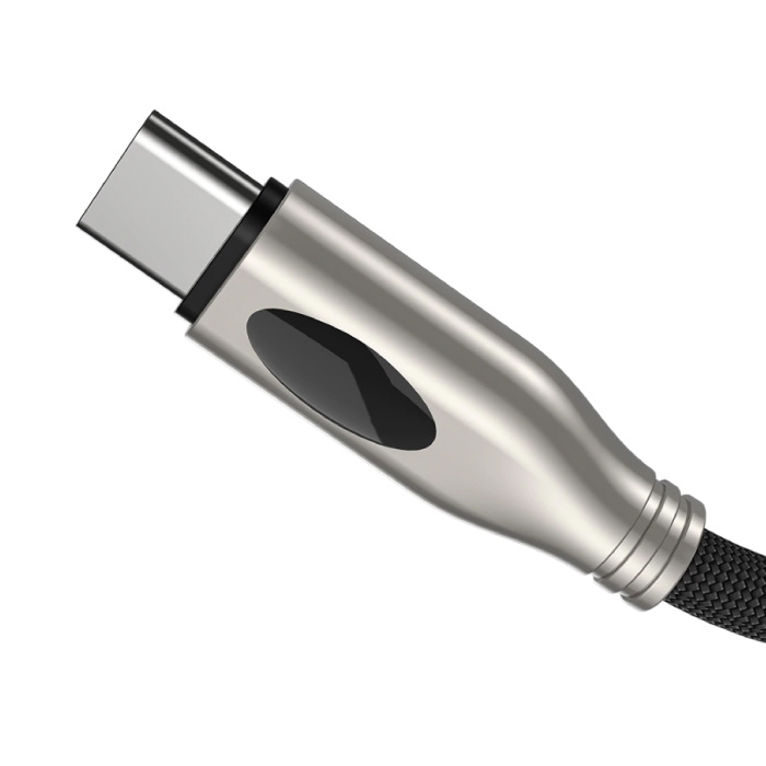 iHaitun USB-C Oplaadkabel 1.8 Meter Quick Charge 4.0 Gevlochten Nylon Oplader Data Kabel Android  Zwart