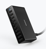 ANKER PowerPort 10 Estación de carga USB 60W Cargador de pared de 10 puertos Cargador doméstico Adaptador de cargador de enchufe