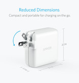ANKER Chargeur mural Elite Dual Port Wallcharger Chargeur secteur AC Home Plug Chargeur Adaptateur Blanc