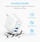 ANKER Chargeur mural Elite Dual Port Wallcharger Chargeur secteur AC Home Plug Chargeur Adaptateur Blanc