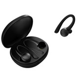 Caletop Deportes TWS Auriculares inalámbricos con control táctil inteligente Bluetooth 5.0 Auriculares inalámbricos en la oreja Auriculares 400mAh Negro