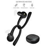 Caletop Deportes TWS Auriculares inalámbricos con control táctil inteligente Bluetooth 5.0 Auriculares inalámbricos en la oreja Auriculares 400mAh Negro