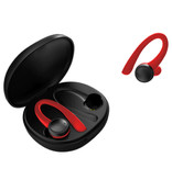 Caletop Sport TWS Auriculares inalámbricos con control táctil inteligente Bluetooth 5.0 Auriculares inalámbricos en la oreja Auriculares Auriculares 400mAh Auricular rojo