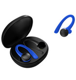 Caletop Écouteurs de contrôle tactile intelligents sans fil Sport TWS Bluetooth 5.0 écouteurs intra-auriculaires sans fil écouteurs écouteurs 400mAh bleu