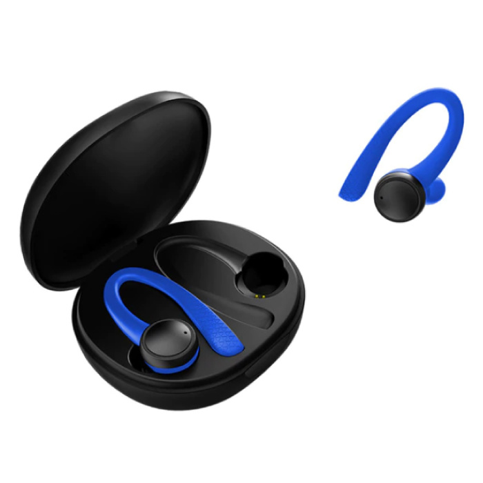 Sport TWS Auriculares inalámbricos con control táctil inteligente Bluetooth 5.0 Auriculares inalámbricos en la oreja Auriculares Auriculares 400mAh Azul