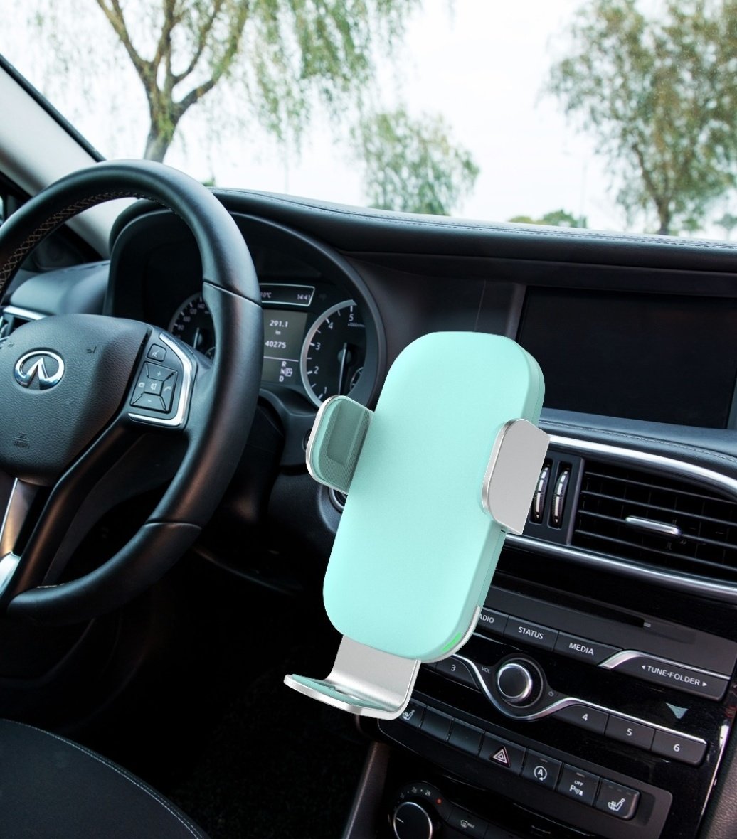 Stuff Certified® 15W Qi Wireless Autoladegerät Ladegerät Universal 9V - 1.67A Wireless Autoladegerät Weiß