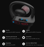 IONCT Écouteurs sans fil U8 TWS Bluetooth 5.0 Écouteurs intra-auriculaires sans fil Écouteurs Écouteurs 110mAh Noir