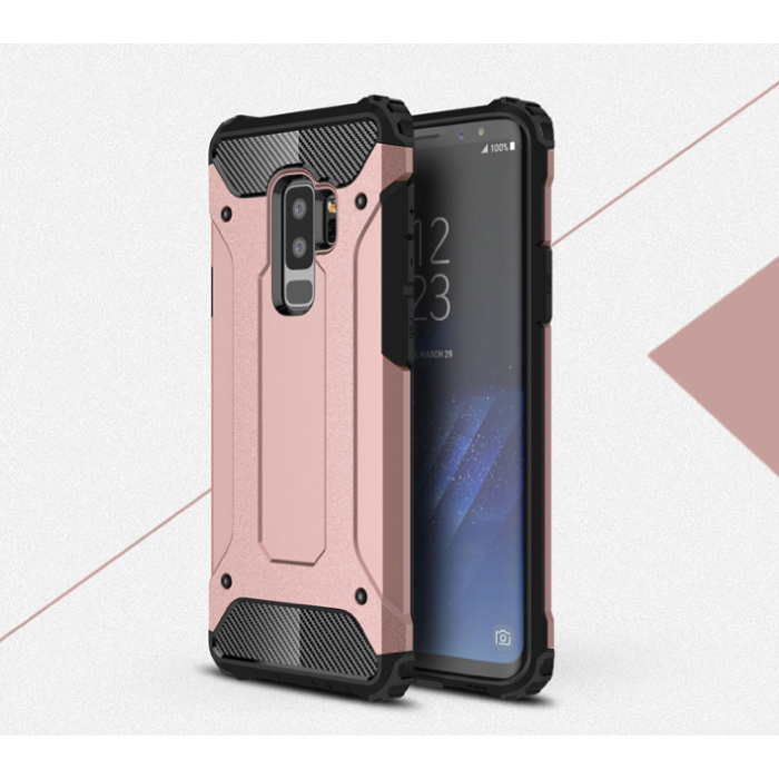 Samsung Galaxy S9 Plus - Armor Case Cover Cas TPU Hoesje Roze