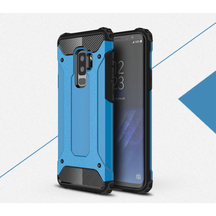 Samsung Galaxy S9 - Armor Case Cover Cas Funda de TPU Azul