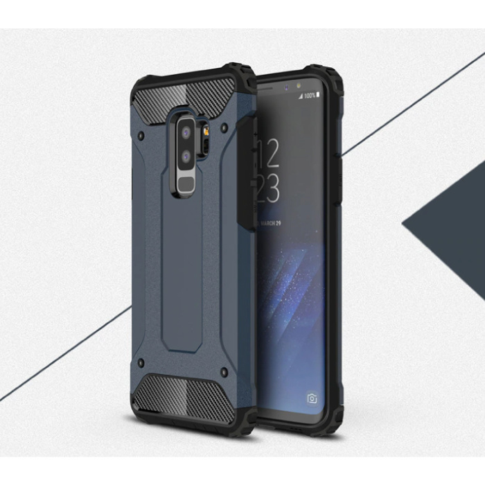 Samsung Galaxy S10 - Armor Case Cover Cas Funda de TPU Azul marino