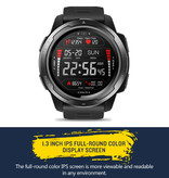 Zeblaze Vibe 5 Smartwatch Fitness Sport Activity Tracker Smartphone Watch iOS Android iPhone Samsung Huawei Nero
