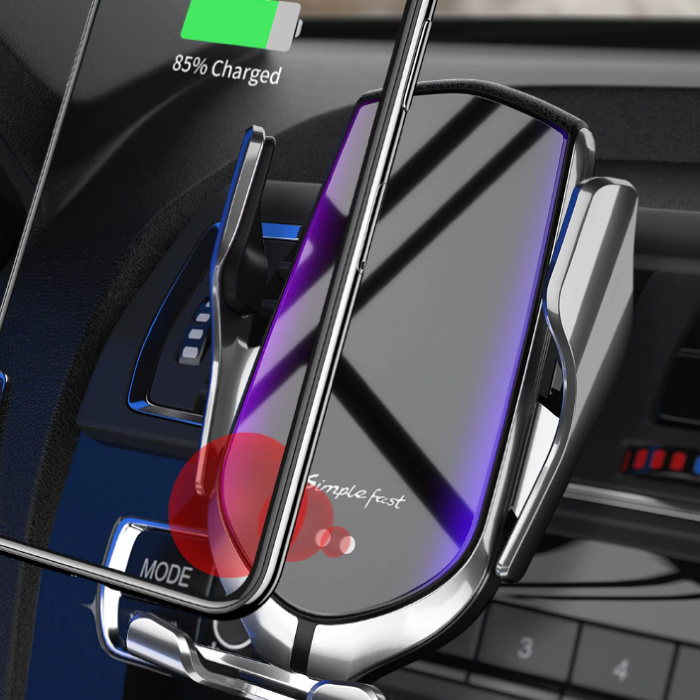 Stuff Certified® 10W Qi Wireless Car Charger Universal Charger 9V - 1.67A Wireless Car Charging Pad Silver