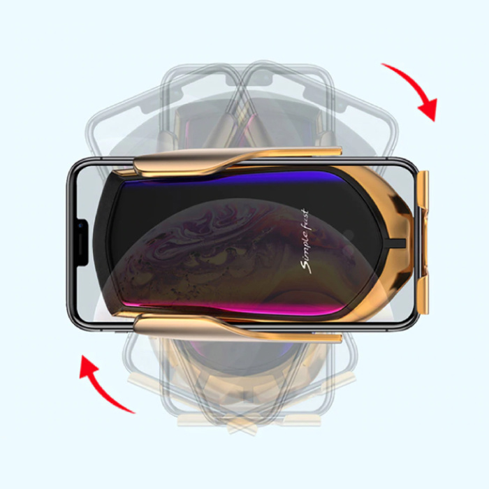 Stuff Certified® Bezprzewodowa ładowarka samochodowa Qi 10 W Uniwersalna bezprzewodowa ładowarka samochodowa 9 V - 1,67 A Srebrna