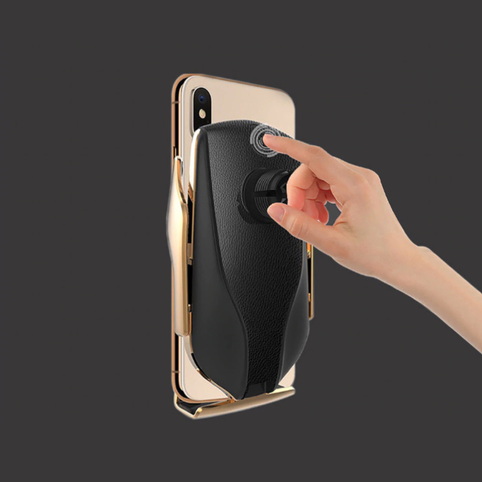 Stuff Certified® 10W Qi Wireless Car Charger Universal Charger 9V - 1.67A Wireless Car Charging Pad Silver