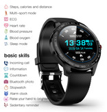 Lokmat Smartwatch sportivo Fitness Sport Activity Tracker Orologio per smartphone iOS Android IP68 iPhone Samsung Huawei Pelle nera