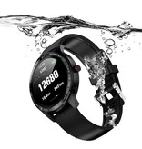 Lokmat Smartwatch sportivo Fitness Sport Activity Tracker Orologio per smartphone iOS Android IP68 iPhone Samsung Huawei Pelle nera