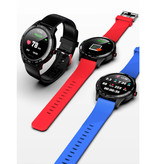 Lokmat Sport Smartwatch Fitness Sport Activity Tracker Smartfon Zegarek iOS Android IP68 iPhone Samsung Huawei Czarna skóra