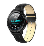 Lokmat Smartwatch sportivo Fitness Sport Activity Tracker Orologio per smartphone iOS Android IP68 iPhone Samsung Huawei Pelle nera