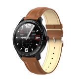 Lokmat L9 Sport Smartwatch Fitness Sport Aktivität Tracker Smartphone Uhr iOS Android IP68 iPhone Samsung Huawei Brown Leder