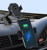 Stuff Certified® Chargeur de voiture sans fil 10W Qi avec support de bras Chargeur universel 9V - 1A Chargeur de voiture sans fil noir