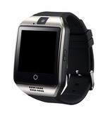 Stuff Certified® Original Q18 Smartwatch gebogen HD Smartphone Fitness Sport Aktivität Tracker Uhr OLED iOS Android iPhone Samsung Huawei Silber