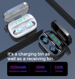 Stuff Certified® S11 Blitz Buds TWS Écouteurs à commande tactile intelligente sans fil Bluetooth 5.0 Écouteurs intra-auriculaires sans fil Écouteurs Écouteurs 3500mAh Powerbank Noir