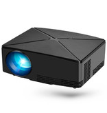 AUN C80 LED-Projektor - Mini Beamer Home Media Player Schwarz