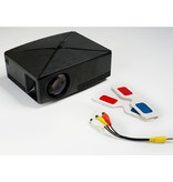 AUN Proiettore LED C80 - Mini Beamer Home Media Player Nero