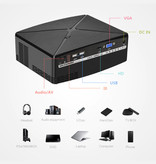 AUN Proiettore LED C80 - Mini Beamer Home Media Player Nero
