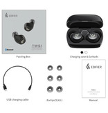 Edifier TWS1 Wireless Smart Touch Control Earpieces Bluetooth 5.0 In-Ear Wireless Buds Earphones Earbuds Earphone 500mAh Black