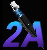 Swalle USB 2.0 - iPhone Lightning Magnetisches Ladekabel 1 Meter geflochtenes Nylon-Ladegerät Datenkabel Daten Android Schwarz