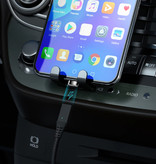 Swalle USB 2.0 - Câble de charge magnétique iPhone Lightning 1 mètre Câble de données de chargeur en nylon tressé Données Android Noir