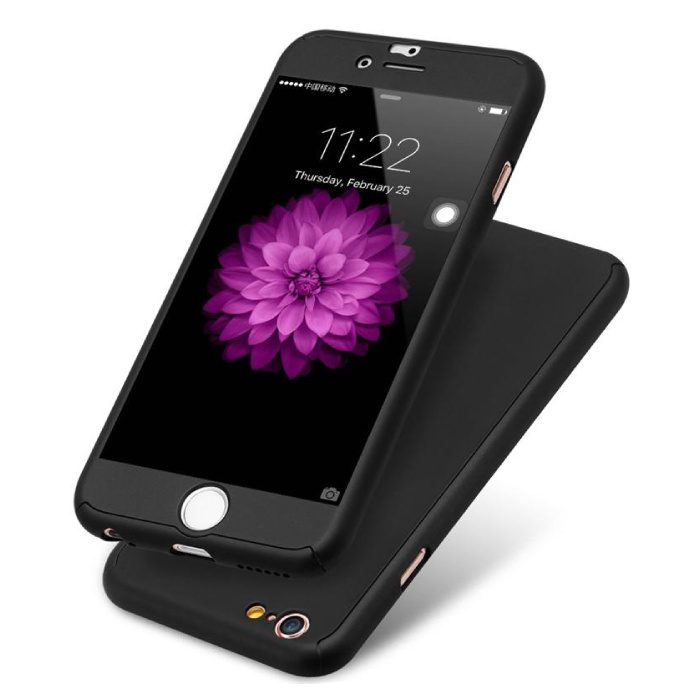 iPhone 6S Full Body 360 ° Full Cover Case + Ochraniacz ekranu Czarny