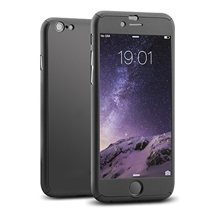iPhone 7 Full Body 360 ° Full Cover Case + ochraniacz ekranu Czarny