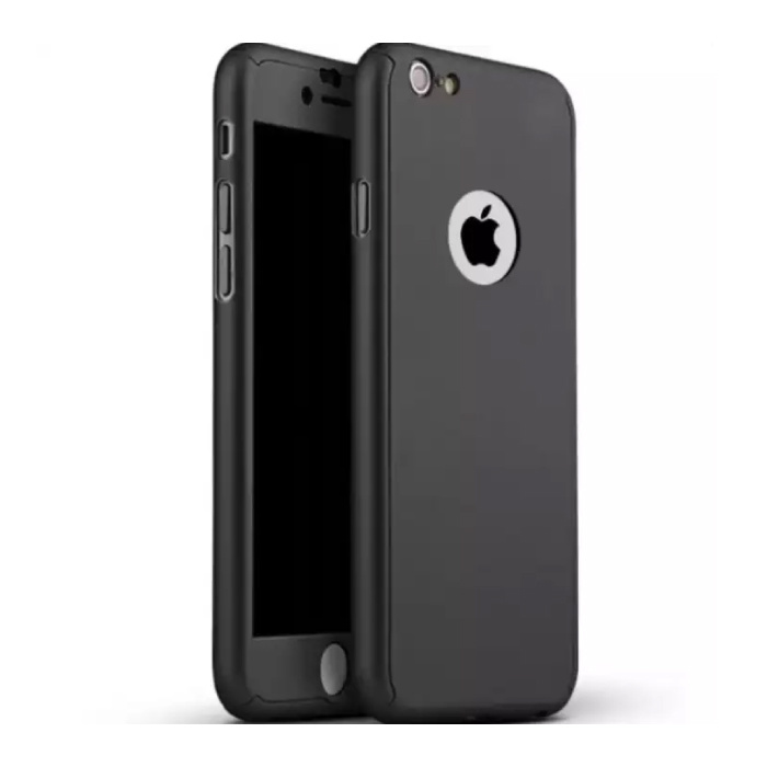 Custodia Full Body 360 ° per iPhone 8 Plus + protezione per lo schermo nera