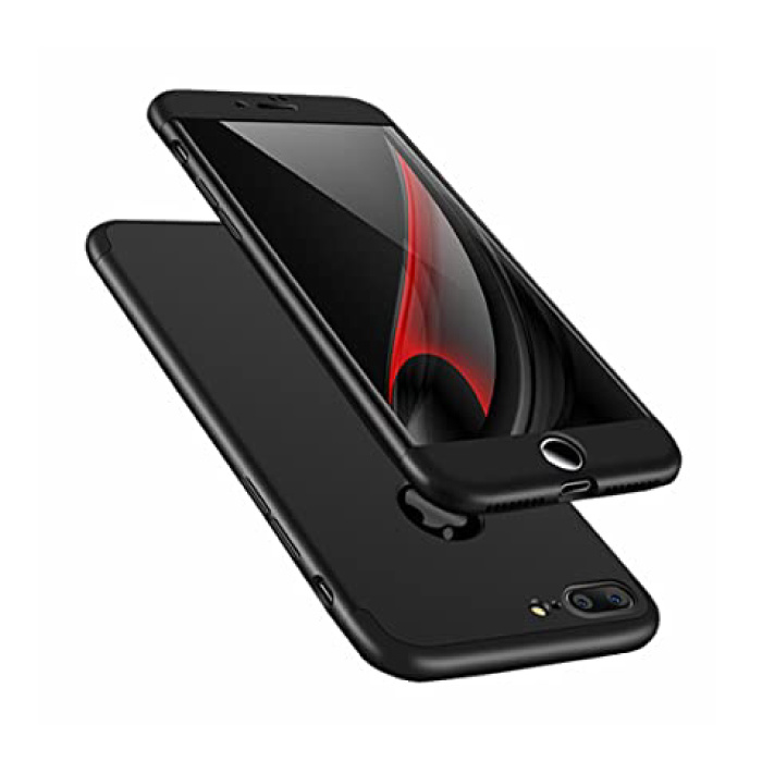 Stuff Certified® Coque iPhone 8 Plus Full Body 360 ° Full Cover + Protecteur d'écran Noir