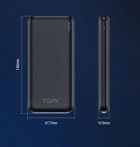 TOPK Cargador externo del cargador de batería de la batería de la batería de emergencia del banco de energía 10,000mAh
