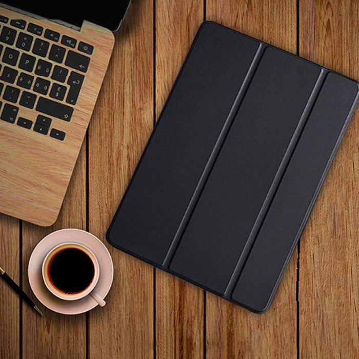 Funda de piel con funda plegable para iPad Mini 1, negro