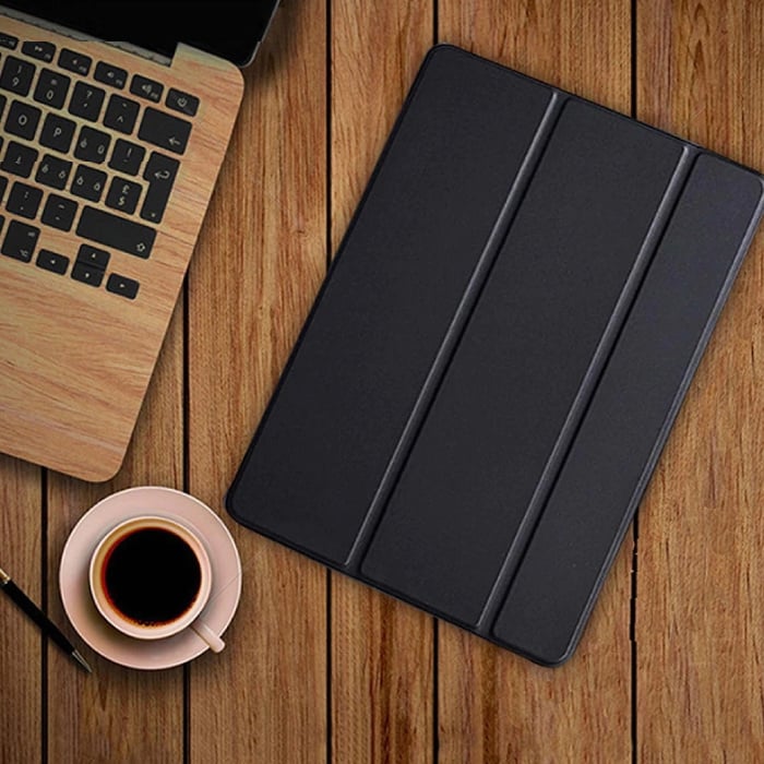 Skórzane, składane etui pokrowiec na iPada Air 1 w kolorze czarnym